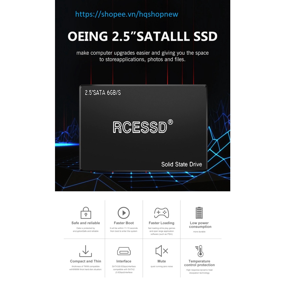 Ổ SSD 120G/240G/480G 2.5&quot; RCESSD RCE Giá rẻ chất lượng tốt