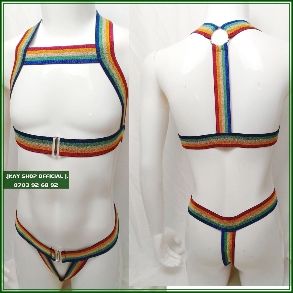 Set đai ngực và quần lót sexy dây jockstrap gợi cảm quyến rũ - Combo mua kèm vớ nam siêu đẹp