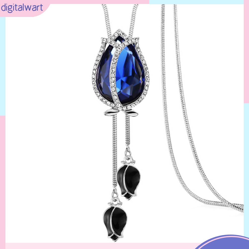 Vòng cổ dài mặt hoa tulip phối trang phục thanh lịch cho nữ