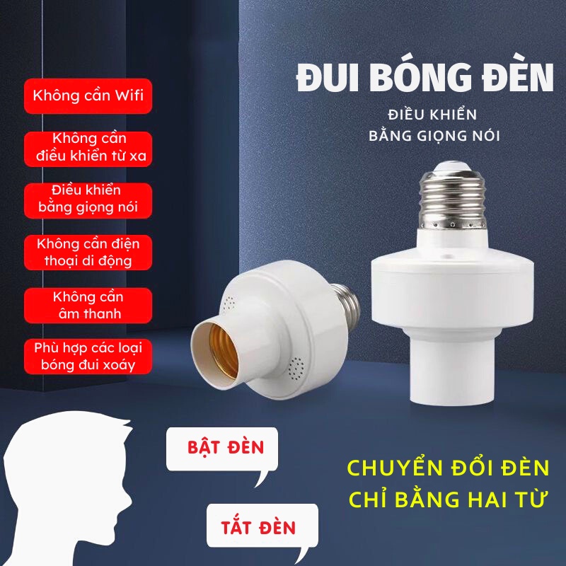 Bóng Đèn Led Điều Khiển Bằng Giọng Nói Đui Đèn Điều Khiển Bằng Giọng Nói Thông Minh Đèn Akio