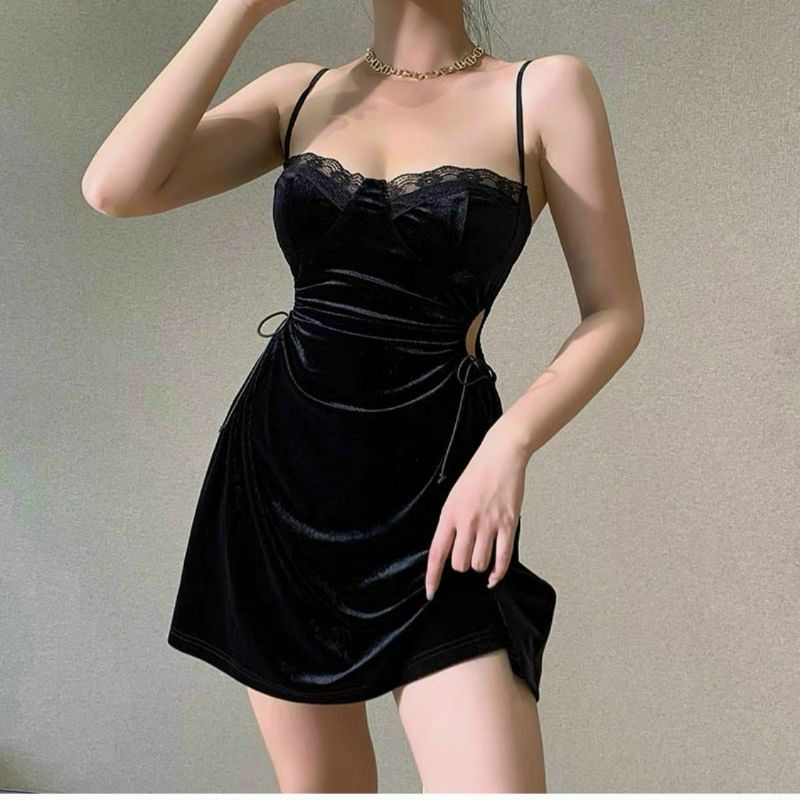 ĐẦM HAI DÂY PHI LỤA PHỐI REN SEXY ( có mod )