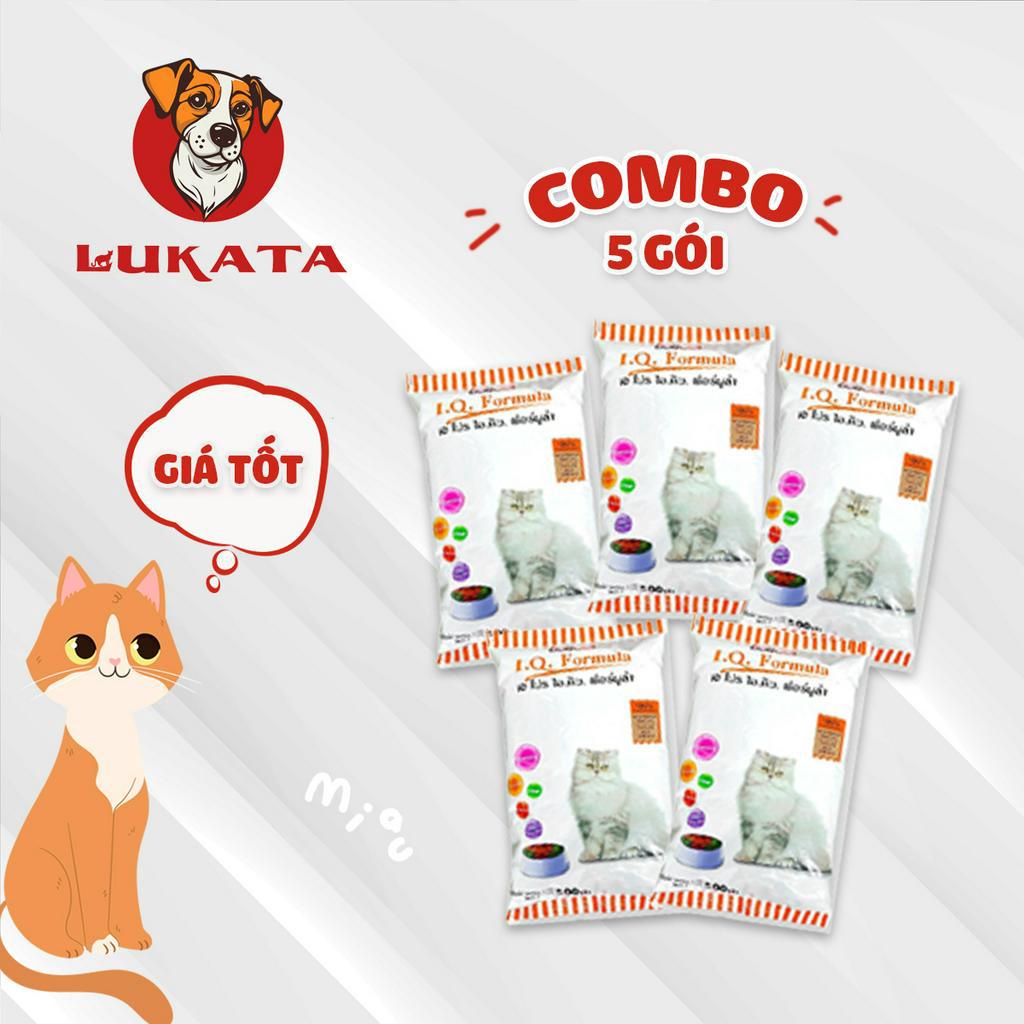 Combo 5 gói thức ăn cho mèo iq 500g - thức ăn iq dạng hạt cho mèo - LUKATA