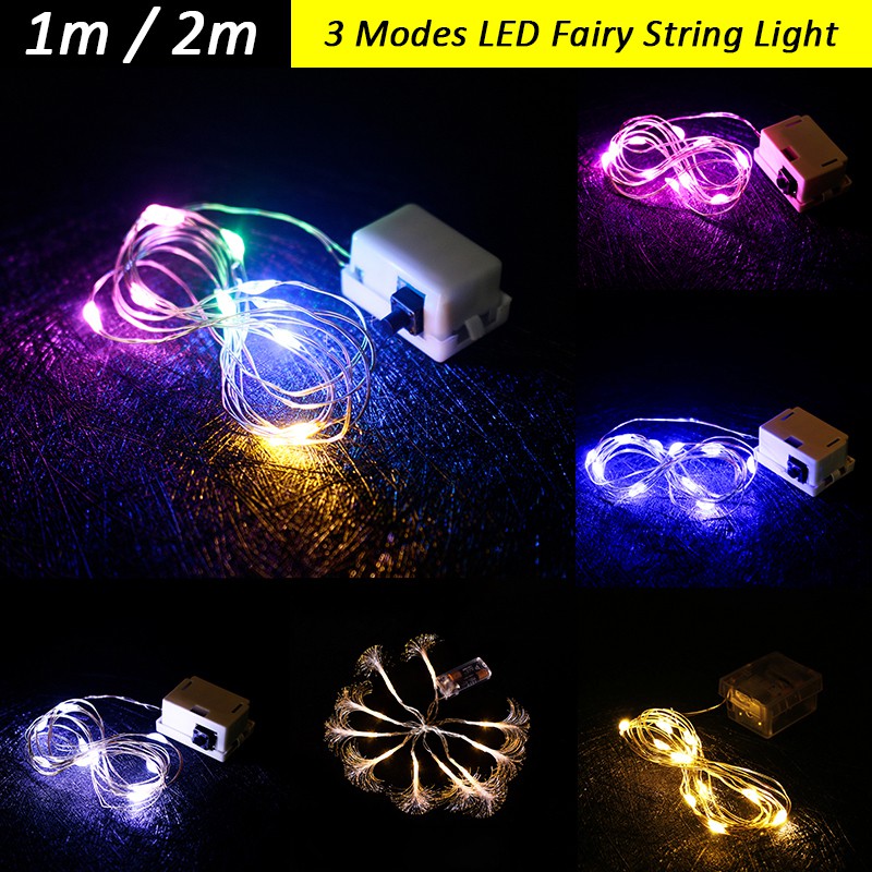 Đèn led trang trí phòng mô phỏng đom đóm kèm sẵn pin 1m/2m