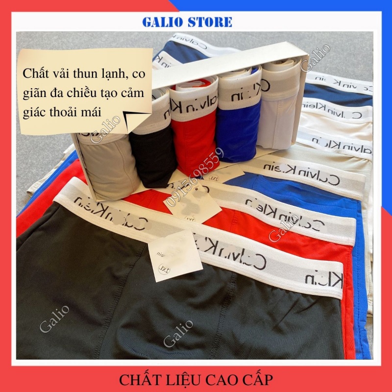Quần Lót Nam Thoáng Mát Nam Tính Quần Boxer Cotton Thấm Hút Mồ Hôi Quần Sịp Nam Thun Lạnh Co Giãn 4 Chiều Cao Cấp GALIO