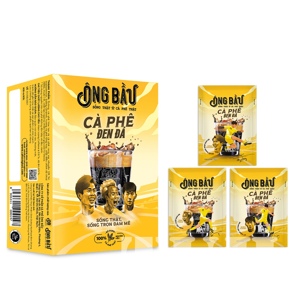 THÙNG 24 HỘP Cà Phê Đen Đá Ông Bầu, OB Café Hộp 140g/10 gói-TUH