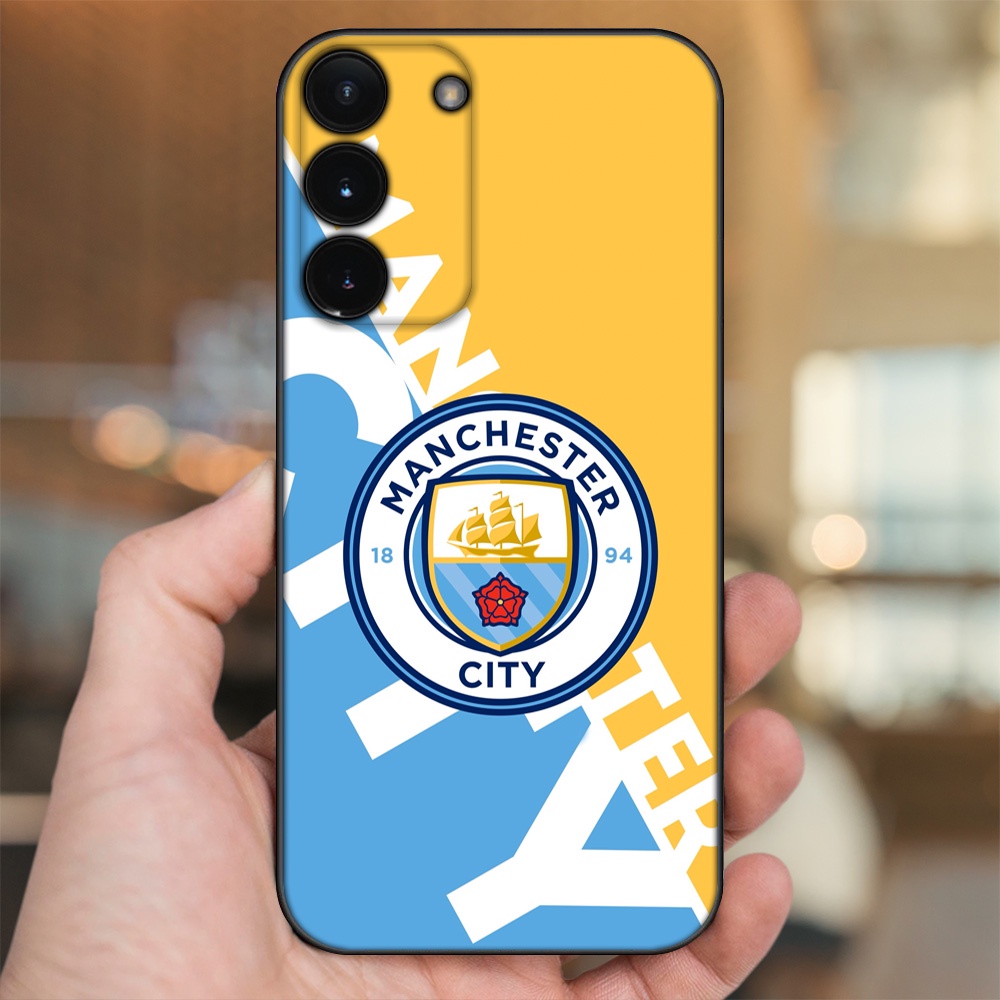 Ốp lưng Samsung S21, S21 Plus, S21 FE, S22, S22 Plus viền đen in hình Manchester City MC