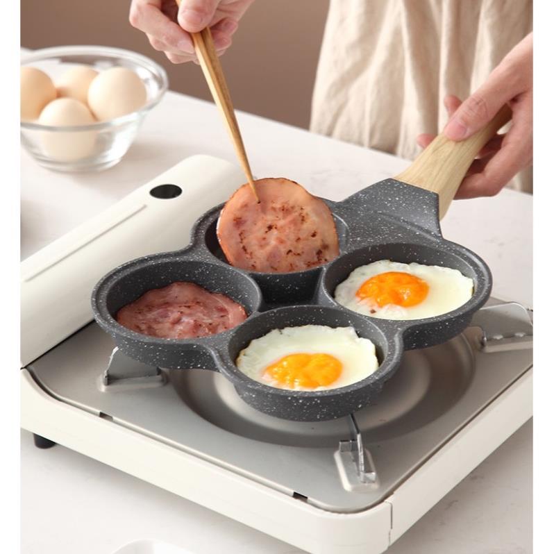 Chảo chiên trứng/làm bánh 4 ngăn có lớp phủ không dính tiện dụng