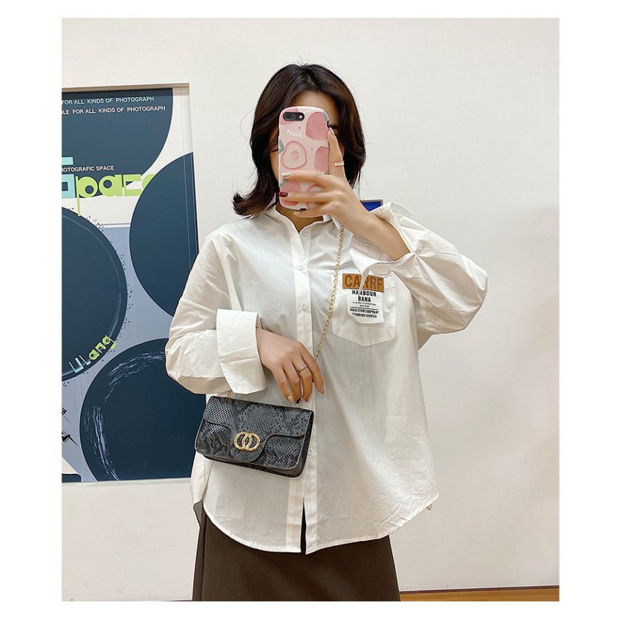 Túi xách nữ, túi đeo chéo mini họa tiết da trăn phong cách Retro- DC08 - Túi xách Chip Xinh