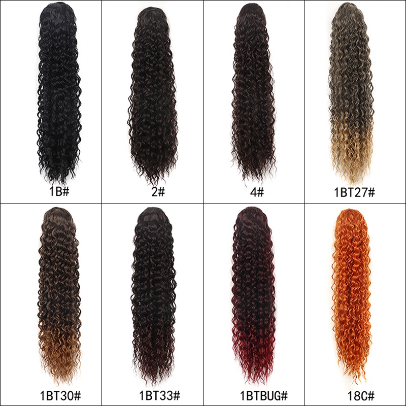 Tóc giả WIGSIN kiểu đuôi ngựa xoăn dài 16 Inch 22 Inch bằng sợi tổng hợp