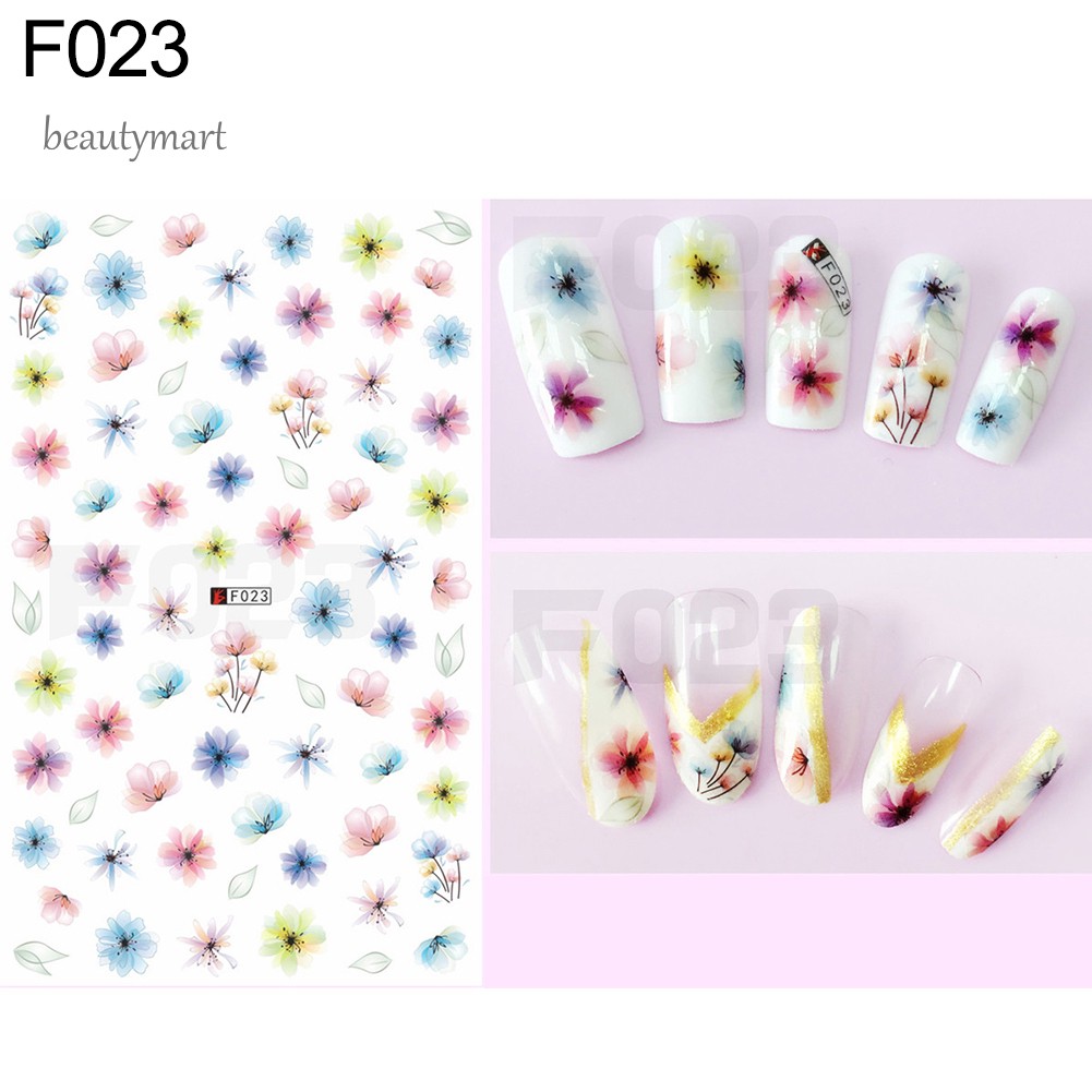 [Hàng mới về] Tấm sticker họa tiết hoa/bươm bướm chuyên dụng trang trí móng nghệ thuật