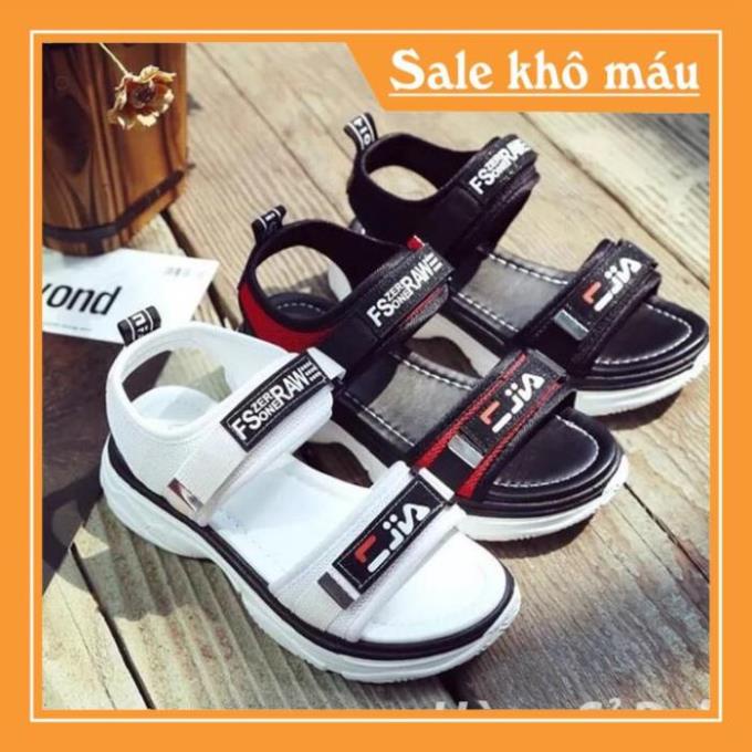 [Freeship] Sandal nữ đế bánh mỳ quai viền hai màu đen trắng - Sandal quai ngang nam nữ chuẩn kiểu Hàn Quốc -new221