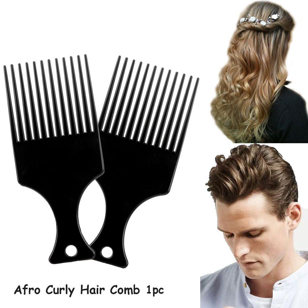 LANFY Lược Chải Tóc Afro Bằng Nhựa Màu Đen
