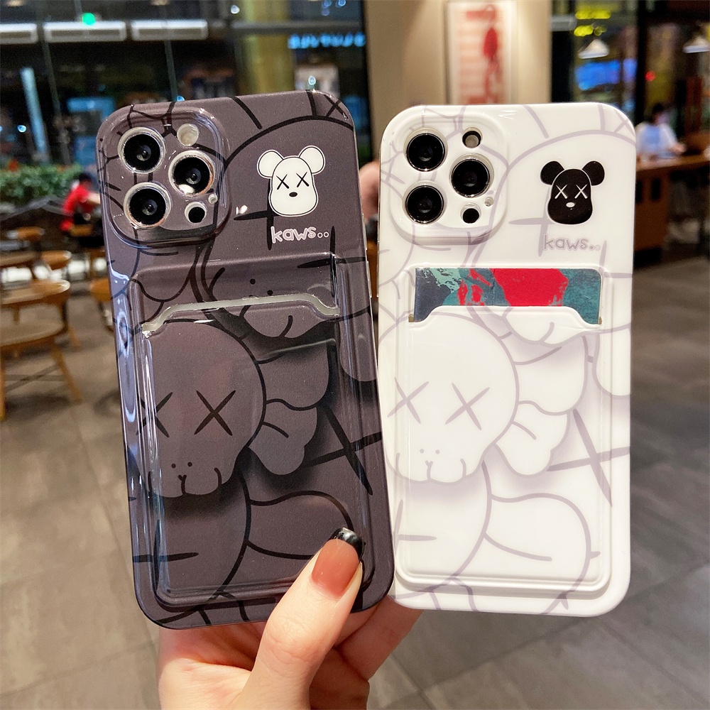 Ốp điện thoại in hoạt hình có ngăn đựng thẻ thích hợp cho iPhone 13 12 11 Pro Max XS Max XR X 8 7 Plus