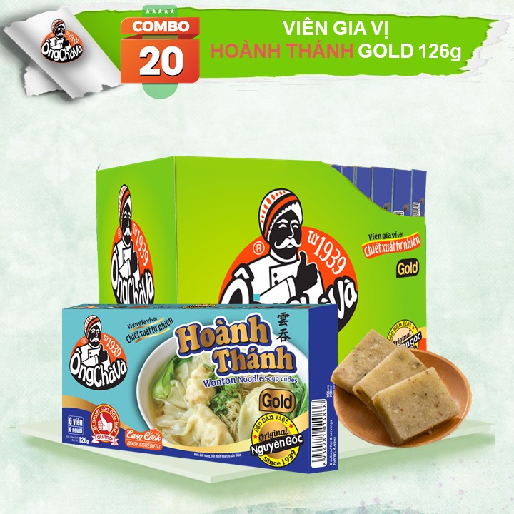 Combo 20 Hộp Viên Gia Vị HOÀNH THÁNH Gold Ông Chà Và 126g