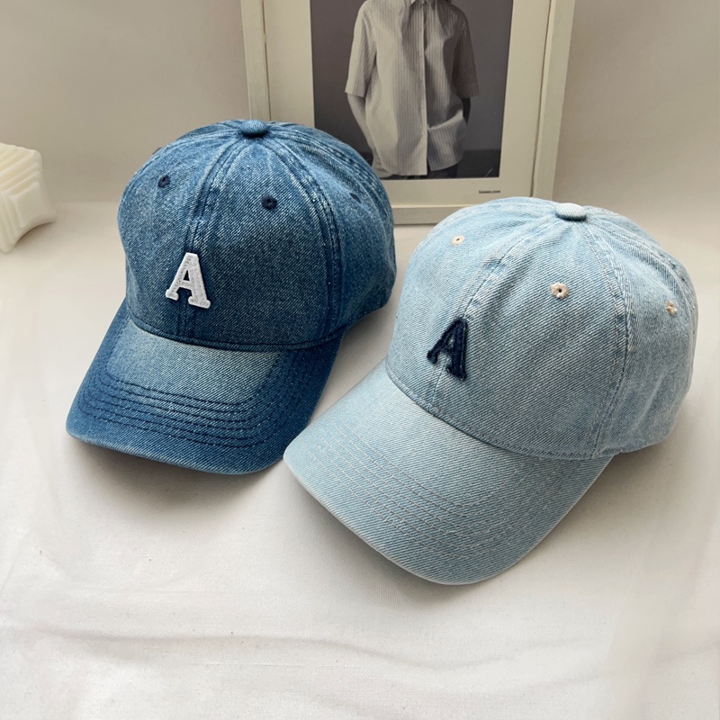 Mũ Lưỡi Trai Denim Vành Cong Mềm Mại Phong Cách Retro Hàn Quốc Dễ Phối Trang Phục Cho Nam Và Nữ