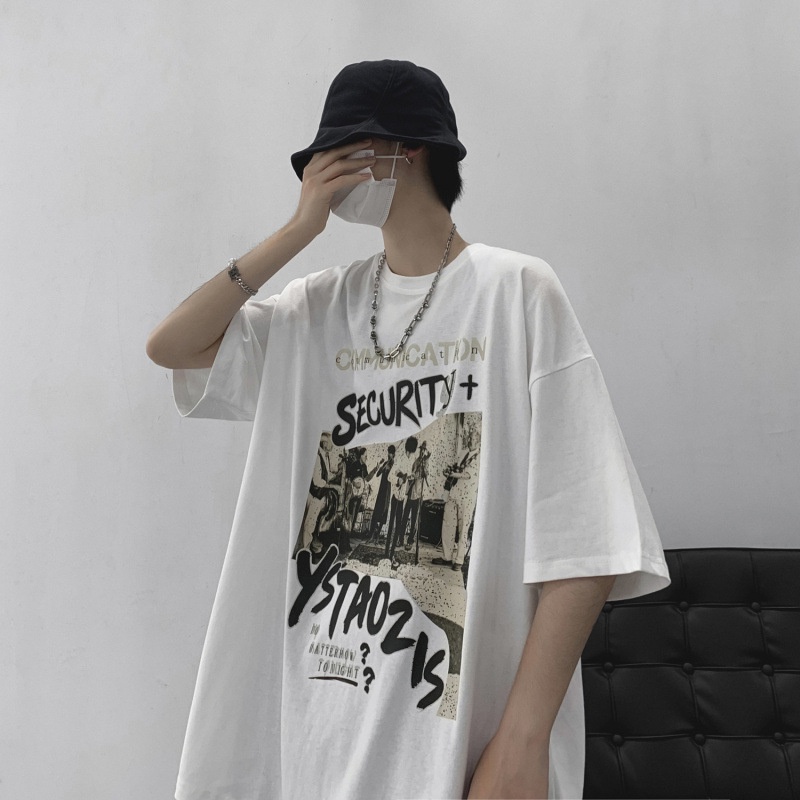 Áo thun nam nữ UNISEX tay lỡ fom rộng in hình nhóm nhạc cá tính