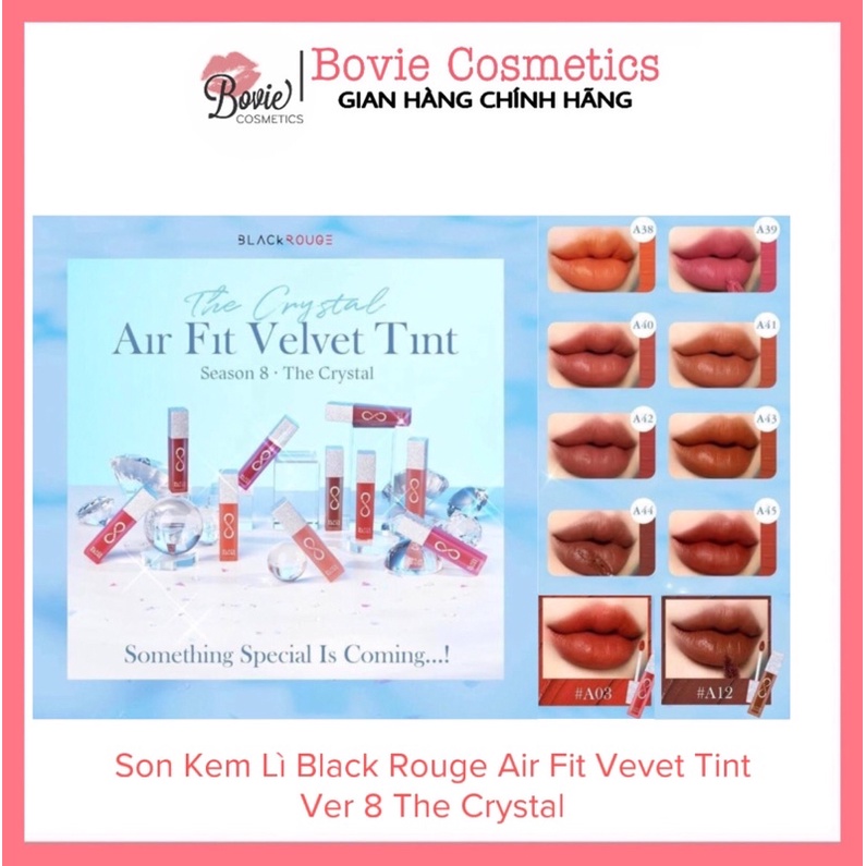 Son Kem Lì Black Rouge Air Fit Velvet Tint Ver8 The Crystal A38 A39 A40 A41 A42 A43 A44 A45 A06 A12 Ver 8