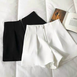 Quần sooc nữ vải cao cấp quần short nữ thiết kế cạp cao khóa giữa