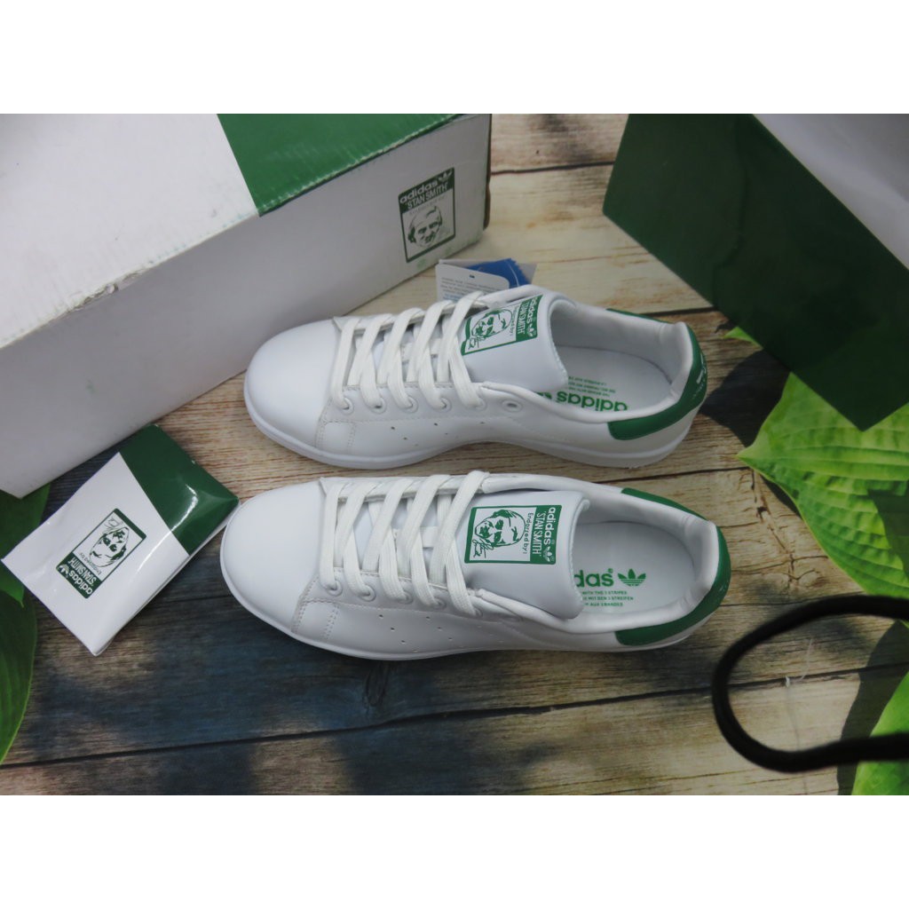 Giày Thể Thao Sneaker stan smith gót xanh full phụ kiện