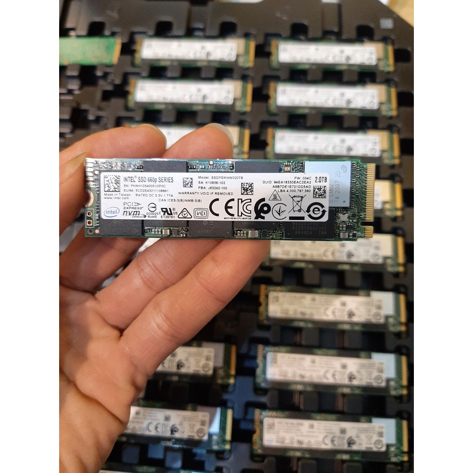 Ổ cứng SSD M2-PCIe 2TB Intel 660p NVMe 2280 - Bảo hành 36 tháng (SSDPEKNW020T8)