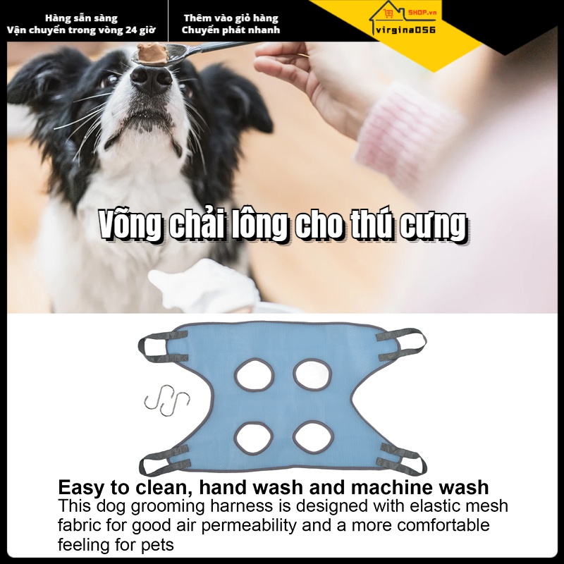 Có thể bán buôn Chải lông cho thú cưng Võng thoáng khí chó chải Sling tắm rửa và cắt tỉa móng Virgina056 Hàng giao ngay