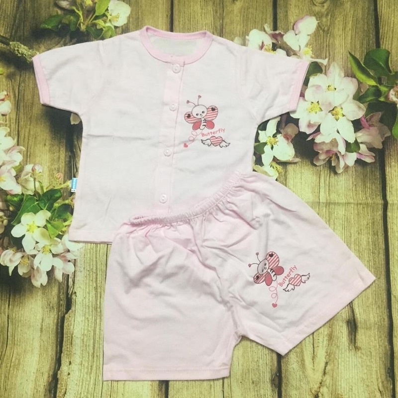 Bộ quần áo sơ sinh Tay Ngắn Cài Lệch Màu Thái Hà Thịnh, chất vải cotton 100% cao cấp mềm, mịn, thoáng mát