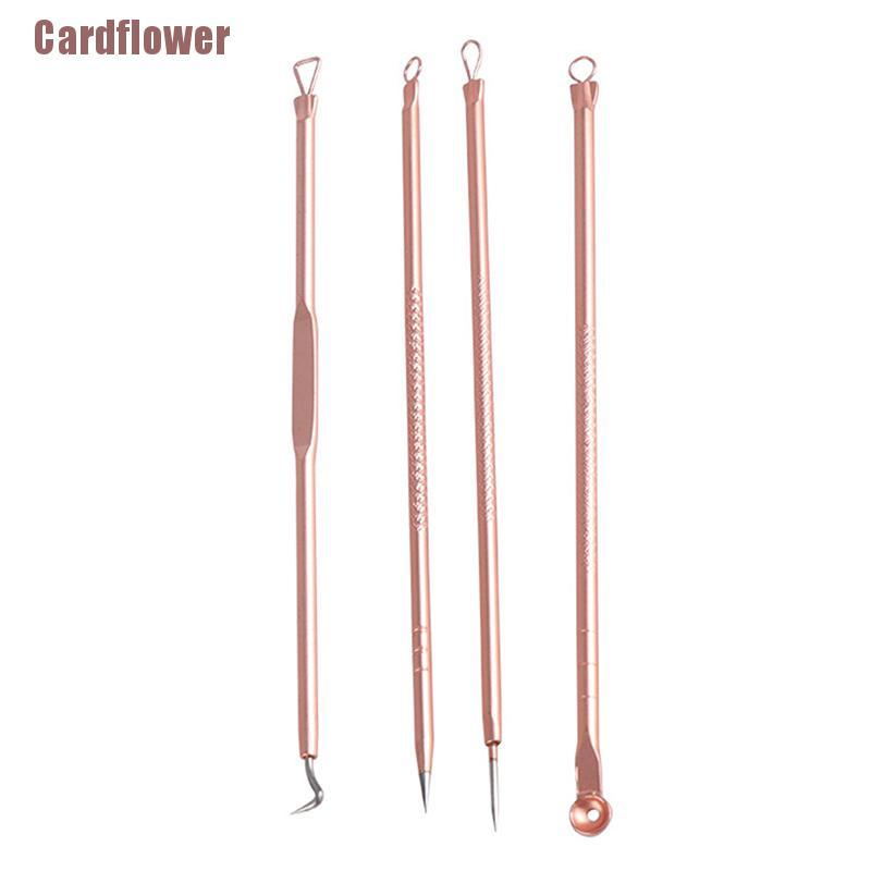 [Hàng mới về] Set 4 dụng cụ nặn mụn bằng thép không gỉ chất lượng cao tiện dụng