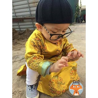 bỏ Áo dài gấm bé trai cách tân Tết đồng tiền vàng hàng loại 1