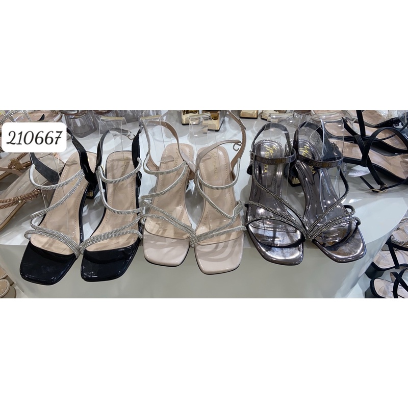 BEESHOES - SANDANL NỮ DA MỀM MŨI VUÔNG - SANDANL NỮ ĐẾ TRỤ CAO 3CM CÓ SẴN MÀU ĐEN - CHÌ - HỒNG 210667