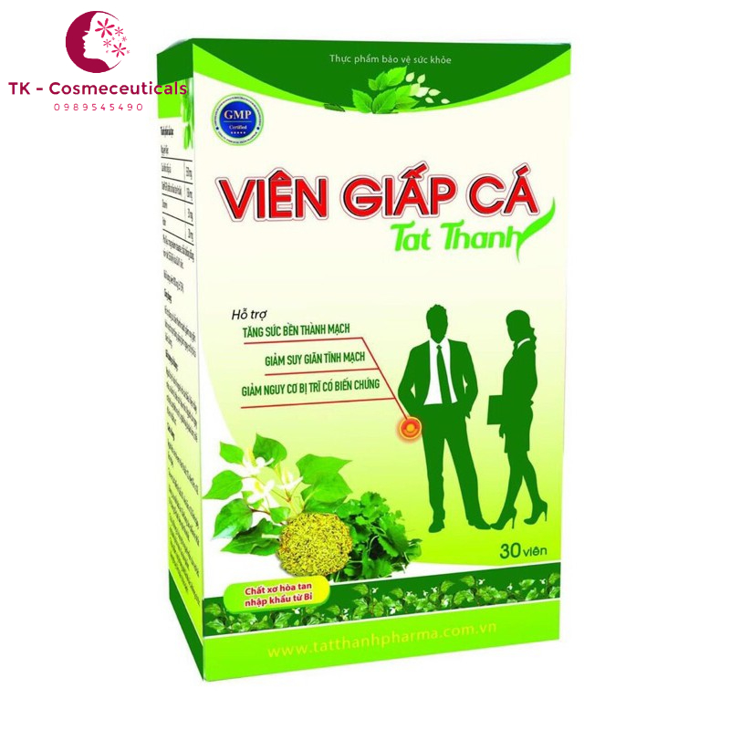 Viên Uống Giấp Cá Plus - Giảm Trĩ Nội, Trĩ Ngoại, Táo Bón - Hộp 30 viên