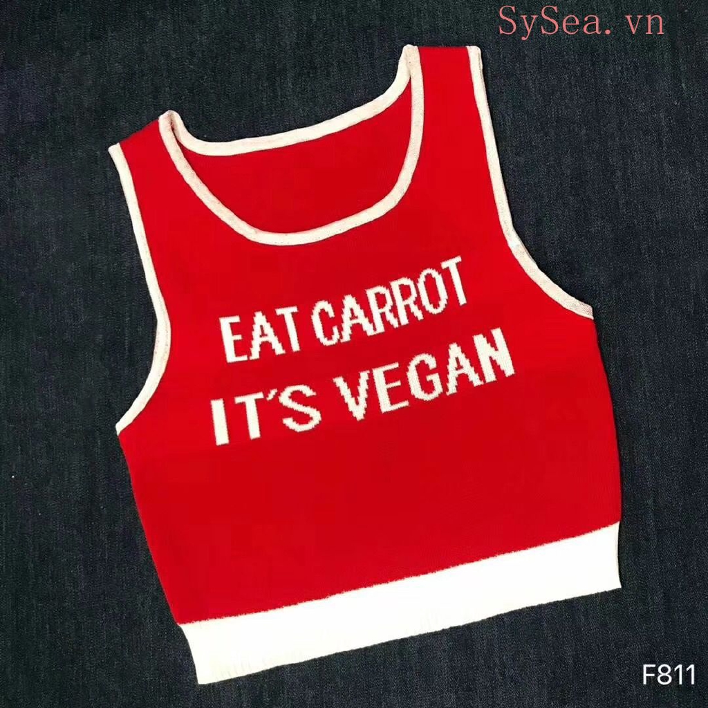 Áo Tank Top Hoạ Tiết Chữ Thêu Thiết Kế Quyến Rũ