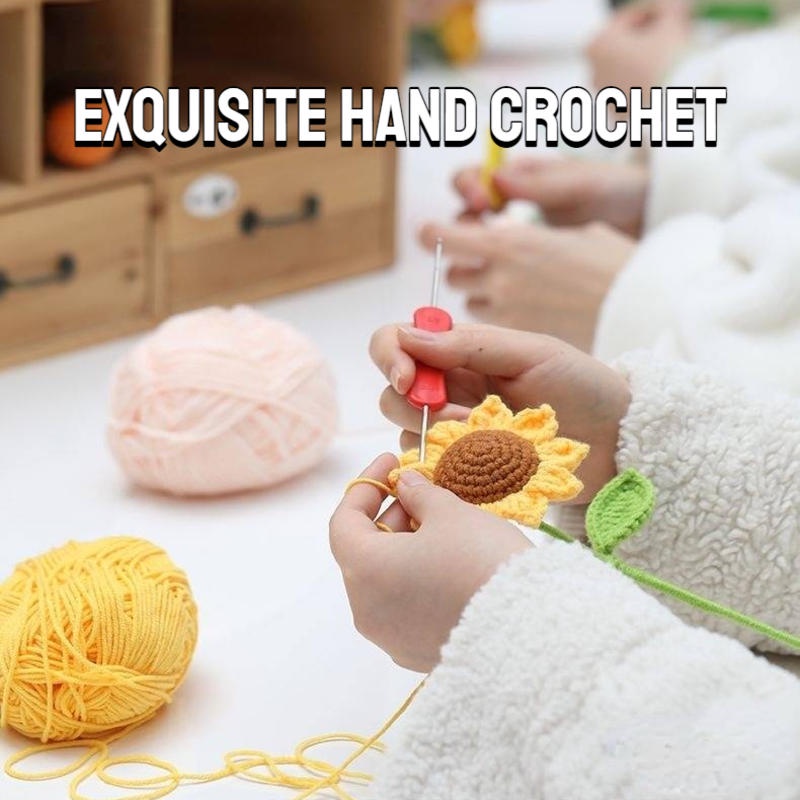 Bó Hoa Hướng Dương / Hoa Cẩm Chướng / Hoa Tulip / Hoa Hồng Đan Móc Thủ Công Làm Quà Tặng Sinh Nhật / Ngày Lễ Tình Nhân