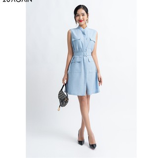 Đầm váy nữ công sở 20again đủ màu, đủ size, dáng xuông túi ốp dxa1106