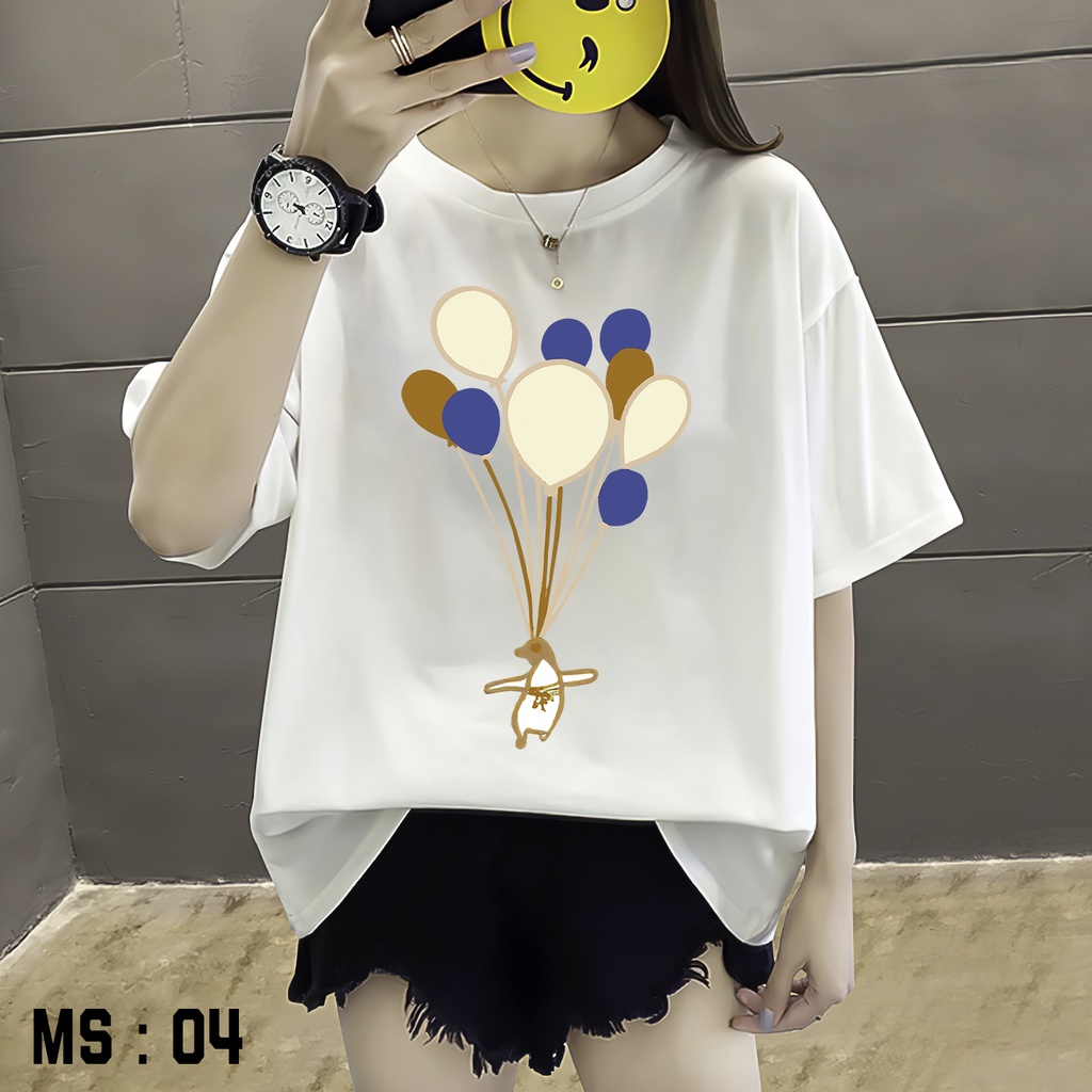 Áo thun tay lỡ nữ Unisex AQI, áo phông form rộng N04 chất vải mềm mịn