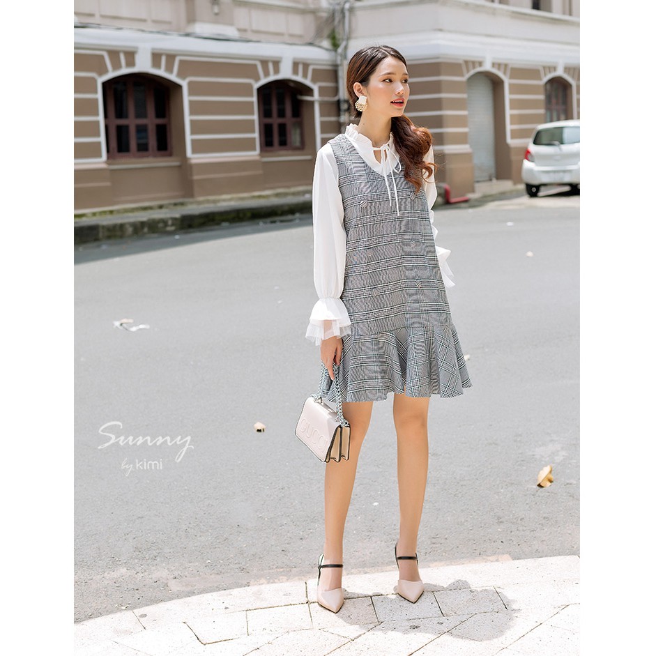 Đầm suông đuôi cá không tay không gồm áo trắng kims - ad190138 | BigBuy360 - bigbuy360.vn