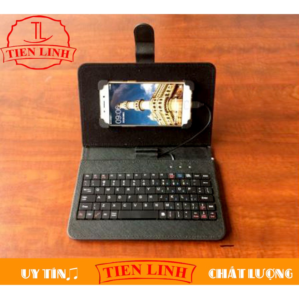 Bao da tích hợp bàn phím cho điện thoại - máy tính bảng 4.5 - 7 inch cho hệ điều hành android (Đen)
