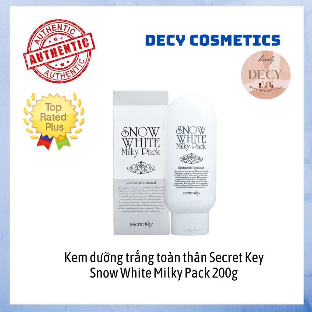 Kem dưỡng trắng toàn thân Secret Key Snow White Milky Pack 200g