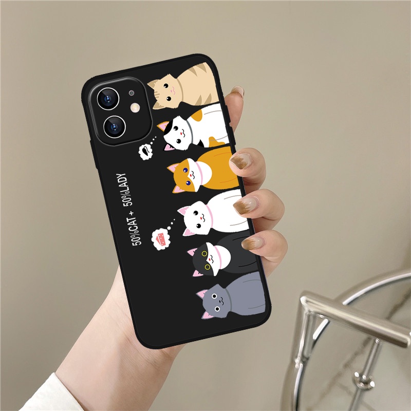 Ốp lưng điện thoại nhựa mềm iPhone 6 6S 7 8 6plus 7plus 8plus X XS SE 2020 màu đen hình dấu chân mèo