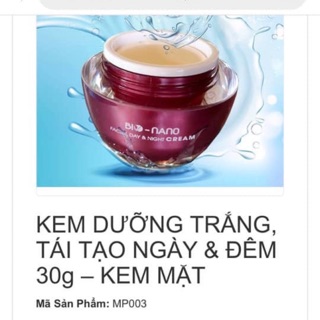 Kem dưỡng trắng tái tạo da ngày đêm