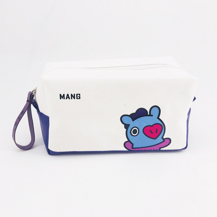 BTS BT21 Túi Vải Đựng Bút / Mỹ Phẩm Họa Tiết Bt21 Xinh Xắn