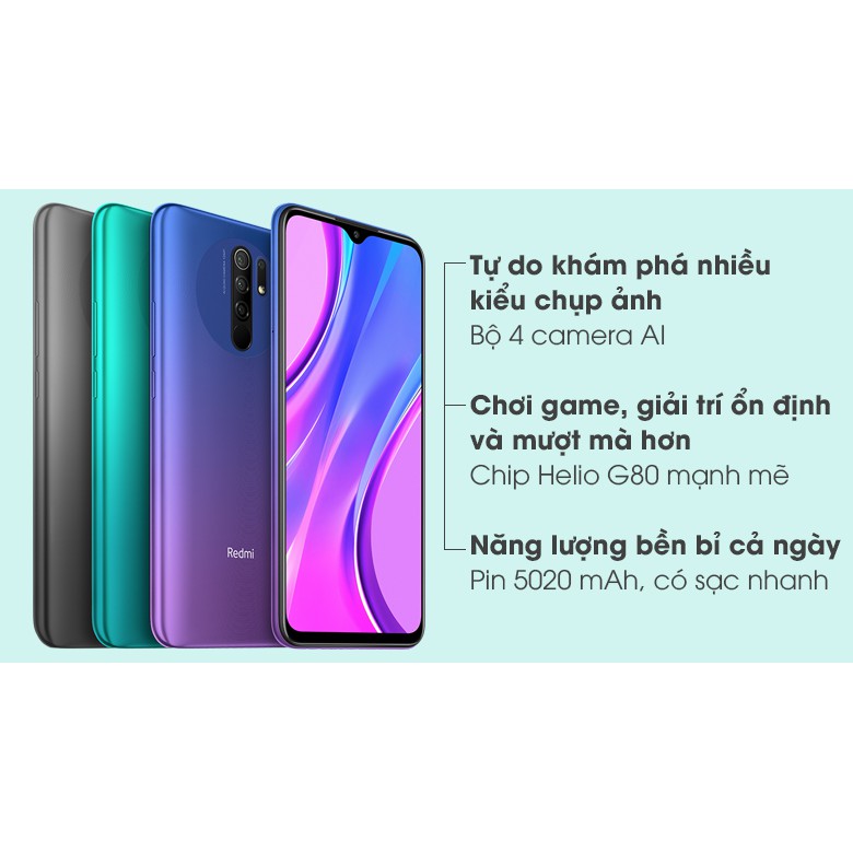 ĐIện Thoại Xiaomi Redmi 9 (4G/64G) - Hàng chính hãng - Bảo hành chính hãng