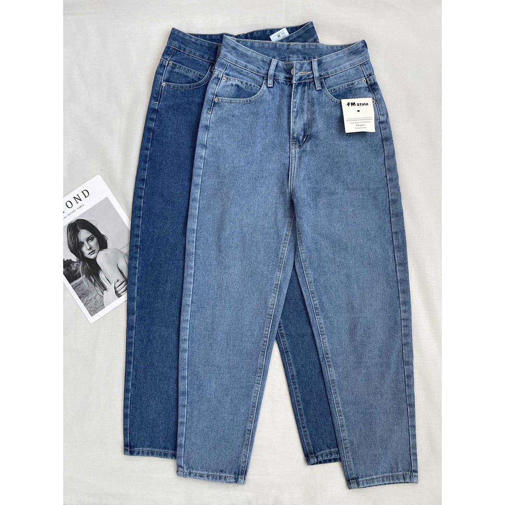 Quần jean baggy nữ lưng cao, quần bò form đẹp đi học ulzzang thời trang nữ FMstyle Saigon 21QJB05AS1701