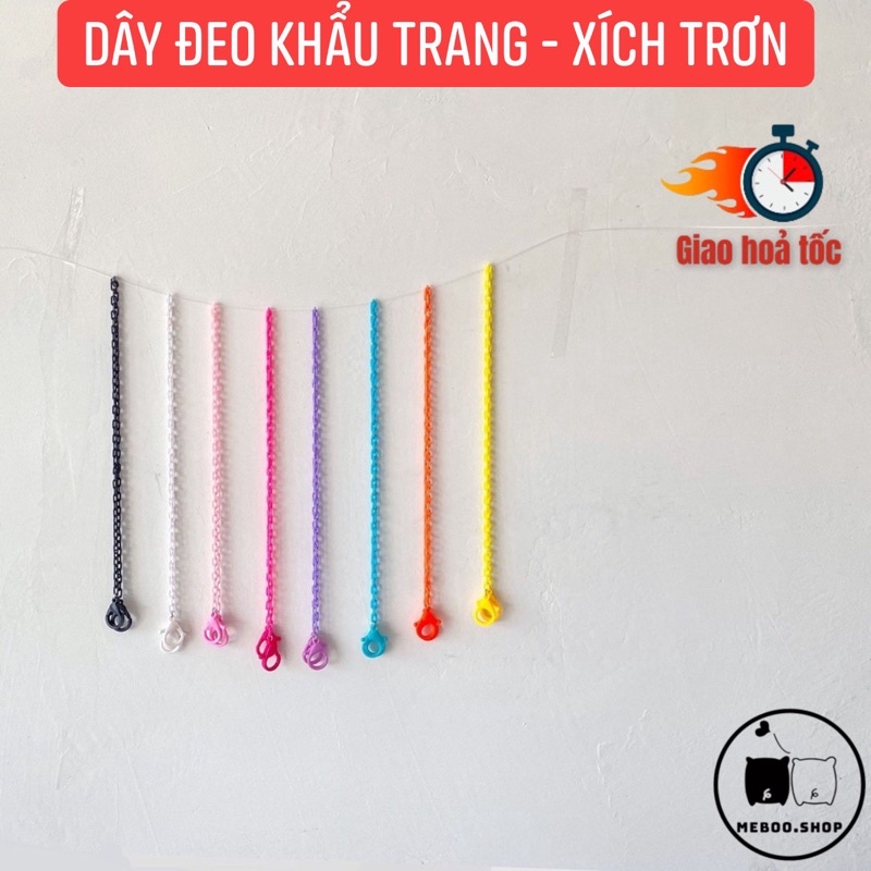 Dây đeo khẩu trang xích nhựa trơn màu kẹo ngọt