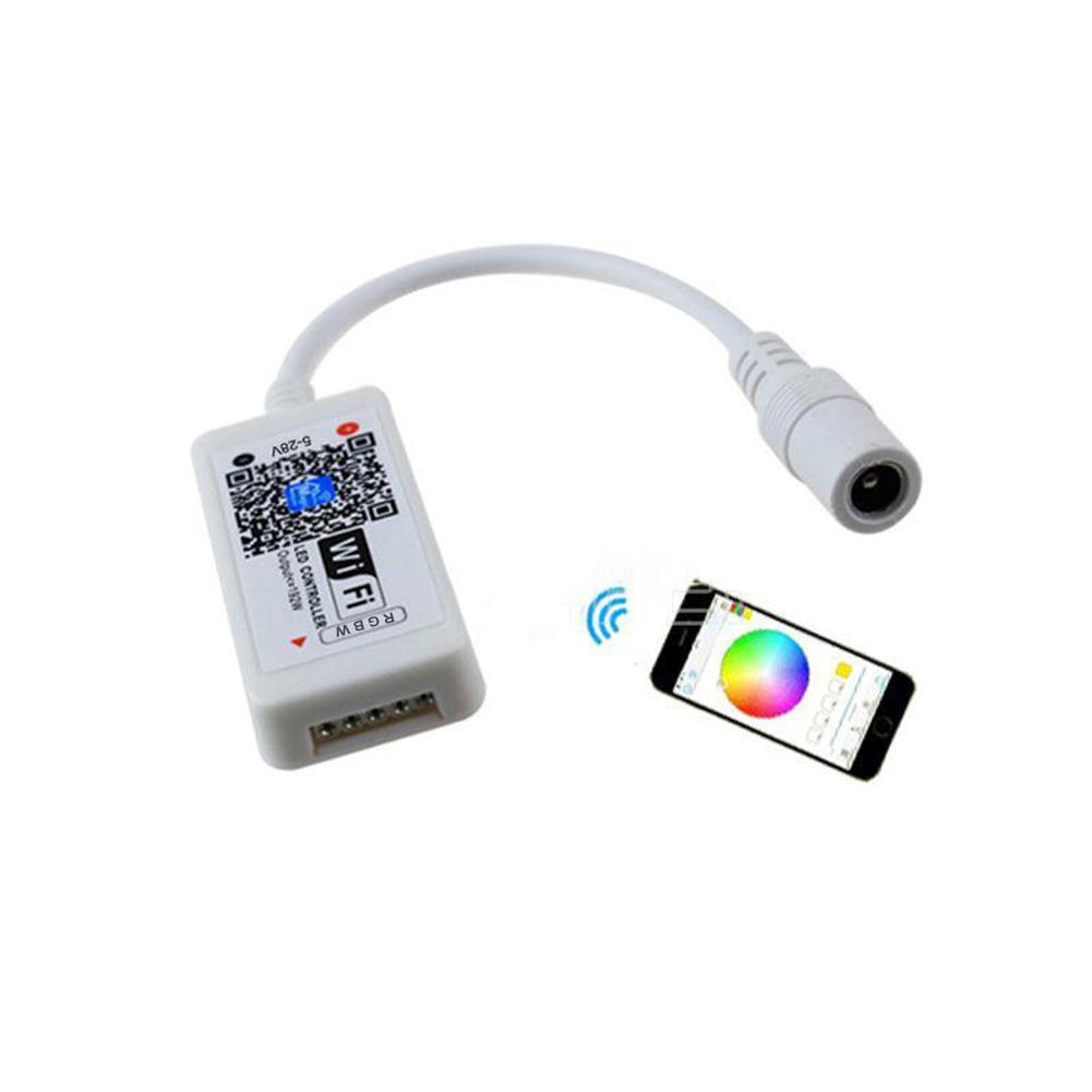 DC 5~28V RGBW Mini Wifi Wireless Controller for LED Strip Light IOS Android 