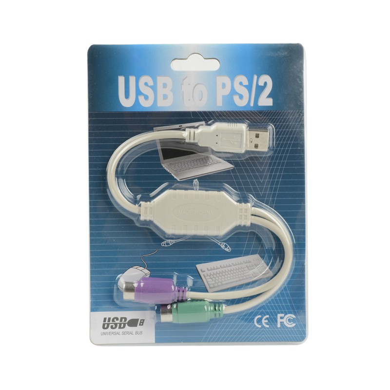 CÁP CHUYỂN ĐỔI TỪ MÁY TÍNH CỔNG USB SANG CỔNG PS2 CỦA BÀN PHÍM , CHUỘT PS2 LOẠI THƯỜNG ( KHÔNG HIỆU ) USB -> PS2