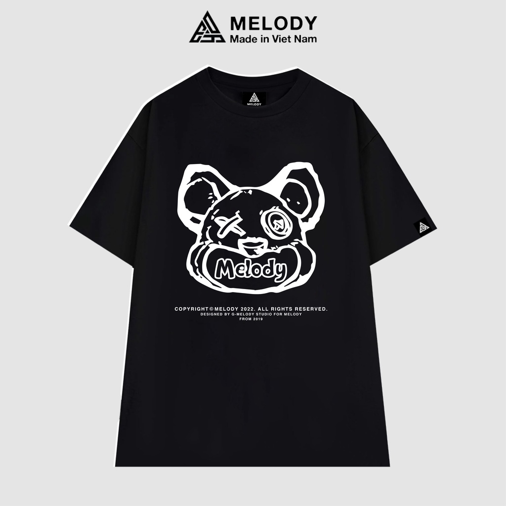 Áo Thun Unisex Nam Nữ Tay Lỡ Form Rộng Oversize Local Brand MELODY, Áo Phông Cotton 100% Bear Tee