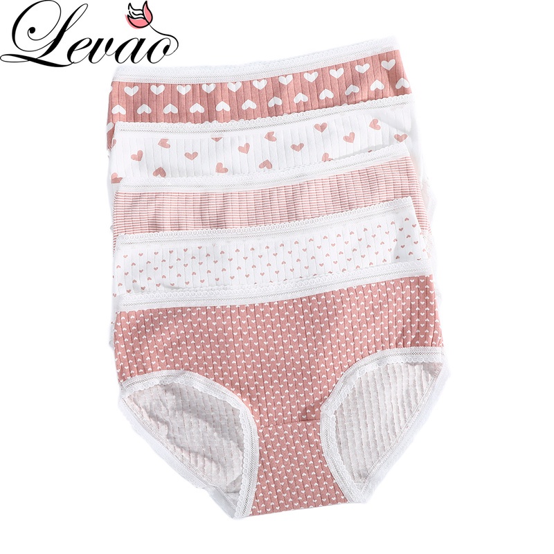 Quần lót cotton thoáng khí in họa tiết dễ thương cho nữ LEVAO