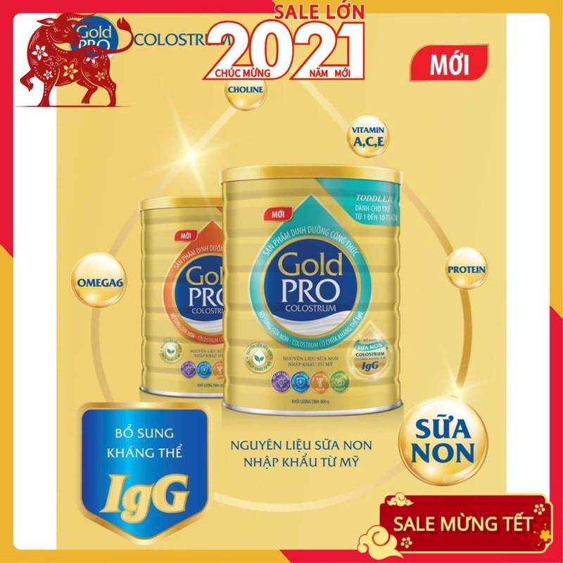 Sữa bột gold pro colostrum lon 800g - xanh lá