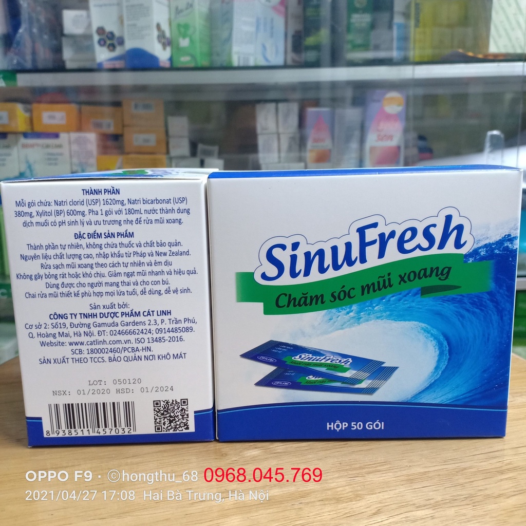 Muối rửa mũi xoang SinuFresh hộp 50 gói