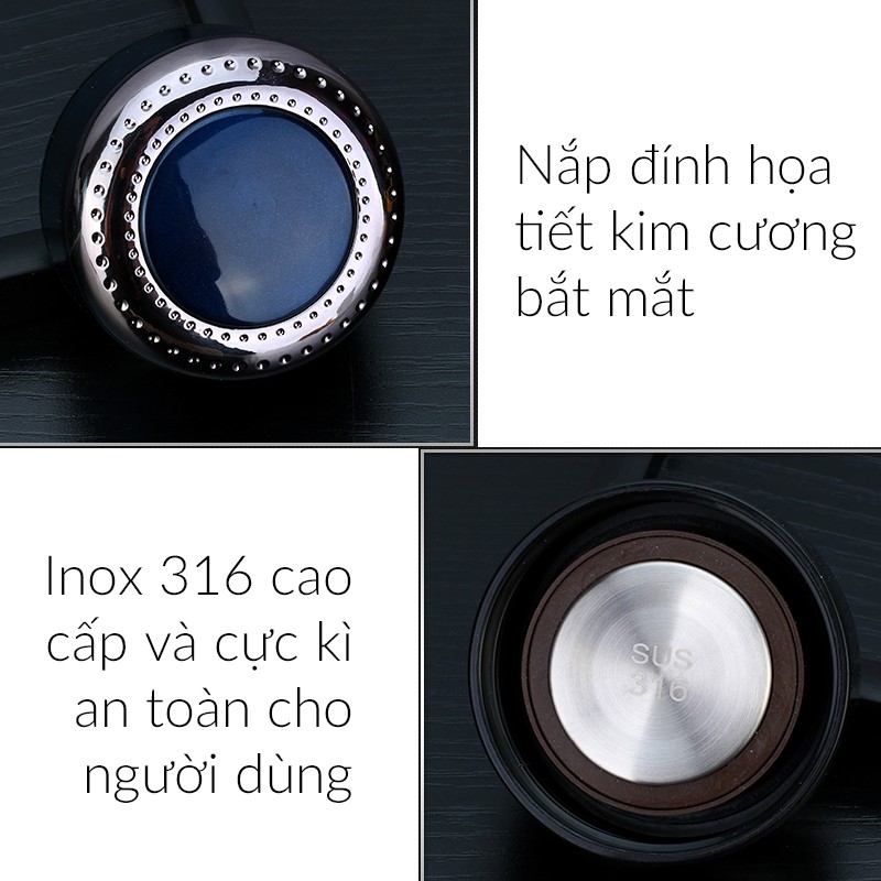 [SALE SỐC] BÌNH GIỮ NHIỆT 4 LỚP LÕI INOX SUS 316 GIỮ NHIỆT LIÊN TỤC 24 TIẾNG - Có rây lọc, phong cách thể thao, an toàn